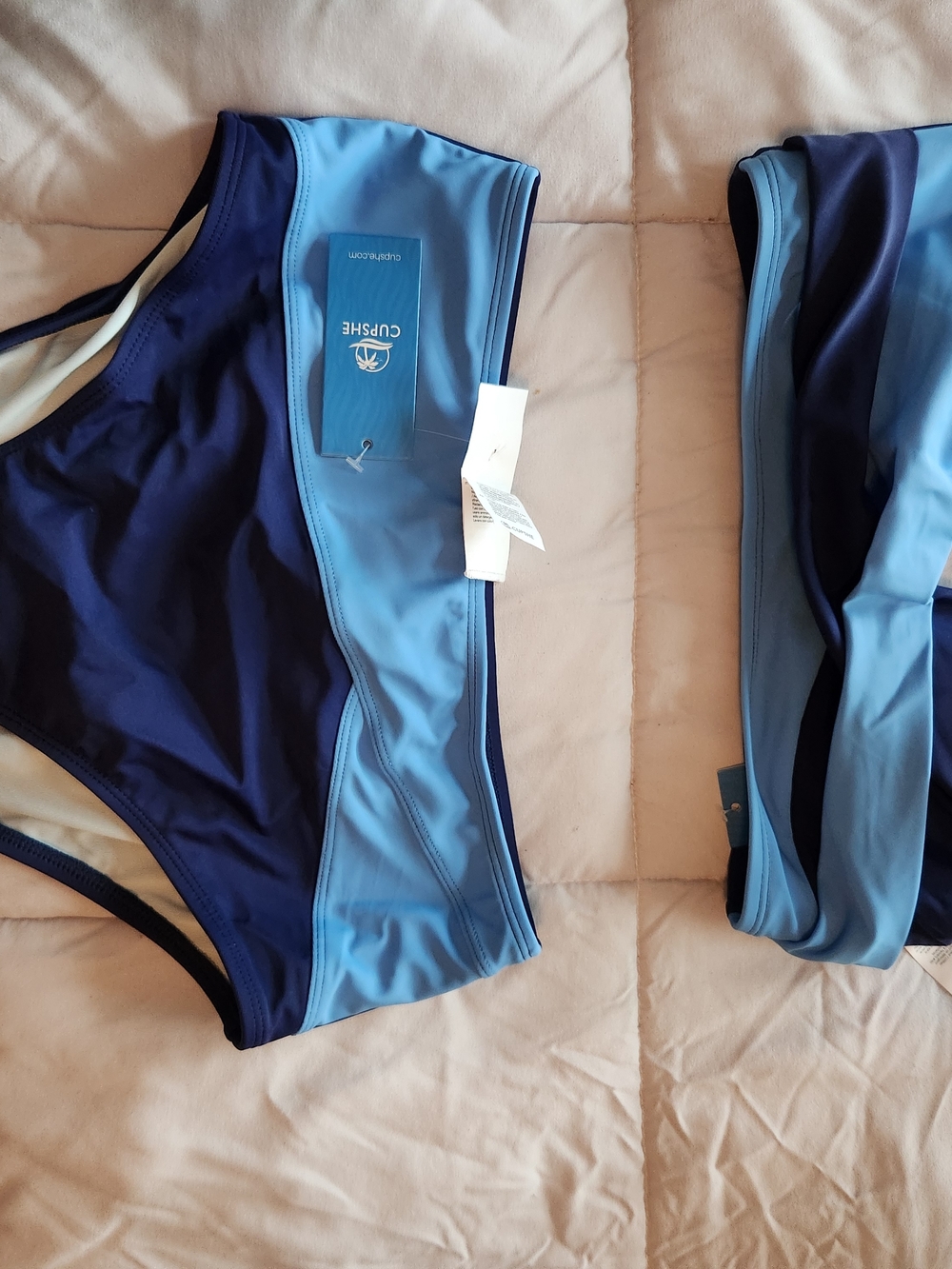 Cupshe Two-Tone Blue Bikini Bottoms